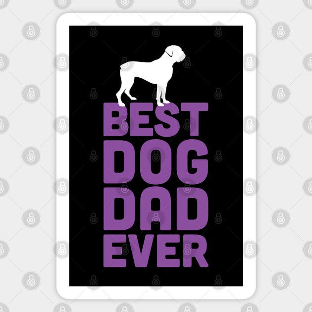 Best Boxer Dog Dad Ever - Purple Dog Lover Gift Magnet by Elsie Bee Designs